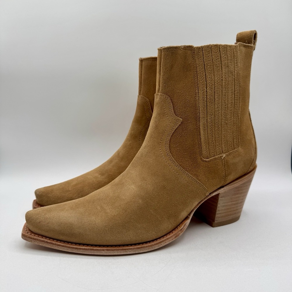 Cleo Wolf Andie Boots Women's Size 11 Cognac Brown Leather Snip Toe